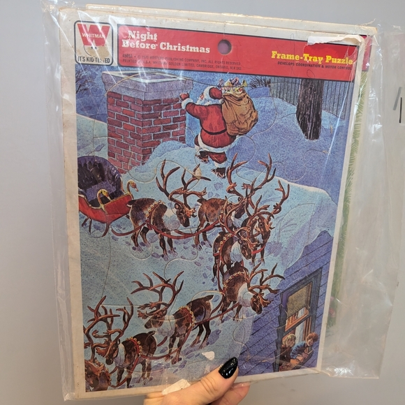 Whitman Christmas Puzzle Set - Santa's House and Night Before Christmas - Picture 4 of 4
